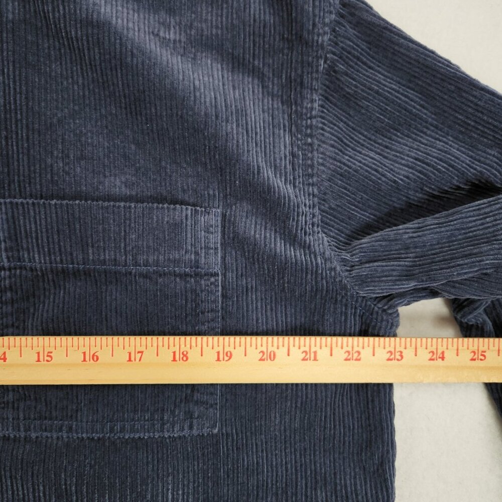 Madewell Shirt Womens Small Blue Cropped Oversized Corduroy Variegated Button Up - Picture 4 of 11